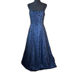 Size 14 Y2K Vintage Morgan and Co corset burnout velvet whimsigoth dress 10804